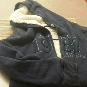 Aeropostal Lg fur lined hoodie