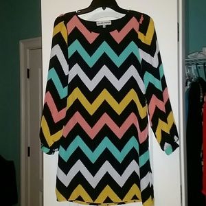 Long sleeve chevron dress