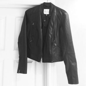 Black faux leather jacket