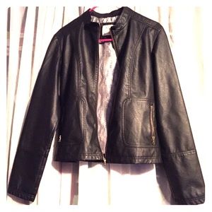 Black Faux Leather Jacket - WILL TAKE OFFERS
