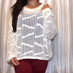 Sparkle and Fade Off-White Sweater