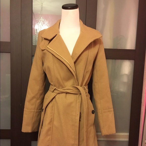 Carmel belted wool coat