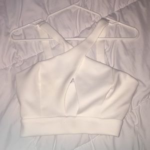 White front criss cross bandeau top!