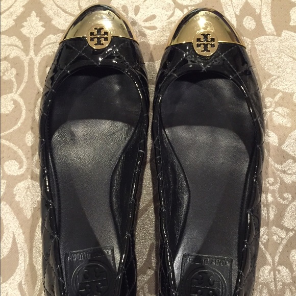 Tory Burch Flat with gold metal toes