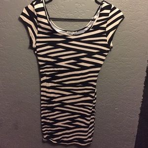Mini form fitting stripped dress