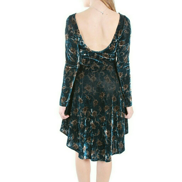 Flower Print Velour Dress