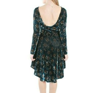 Flower Print Velour Dress