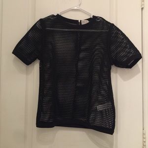 Forever 21 Black Mesh T Shirt, small