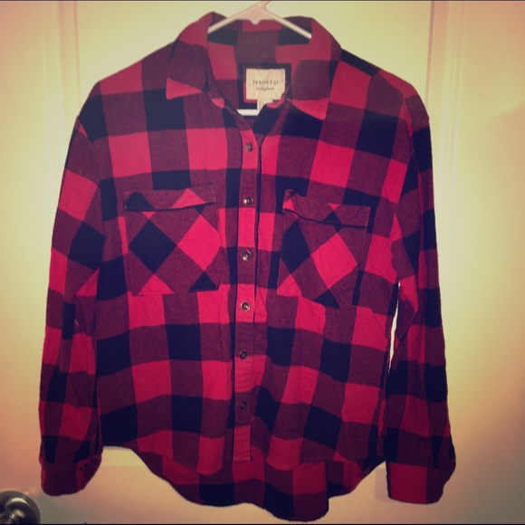 Forever 21 red/black flannel campfire shirt