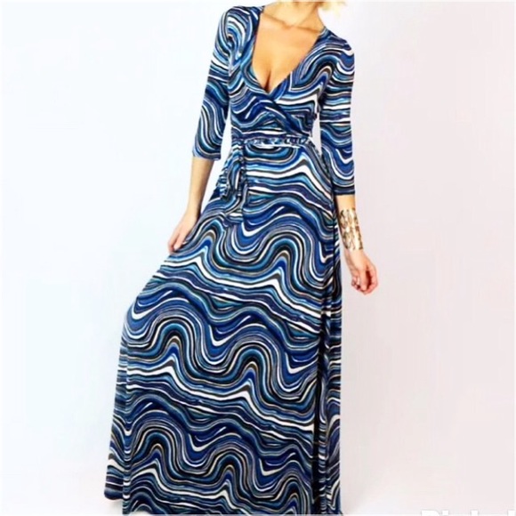 Dresses & Skirts - Boho Abstract Print Long Maxi Dress Sz S M