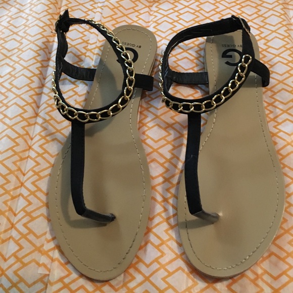 G by Guess black & gold sandals