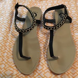 G by Guess black & gold sandals