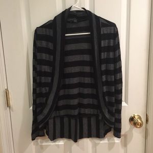 Striped open cardigan