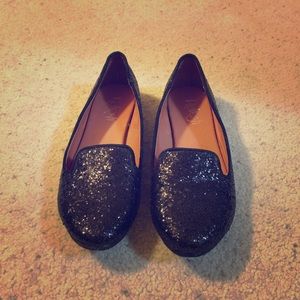 Black speck sequin smoker slippers