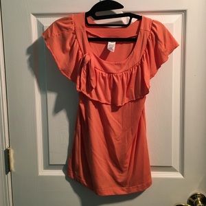 Peach top with bow detail