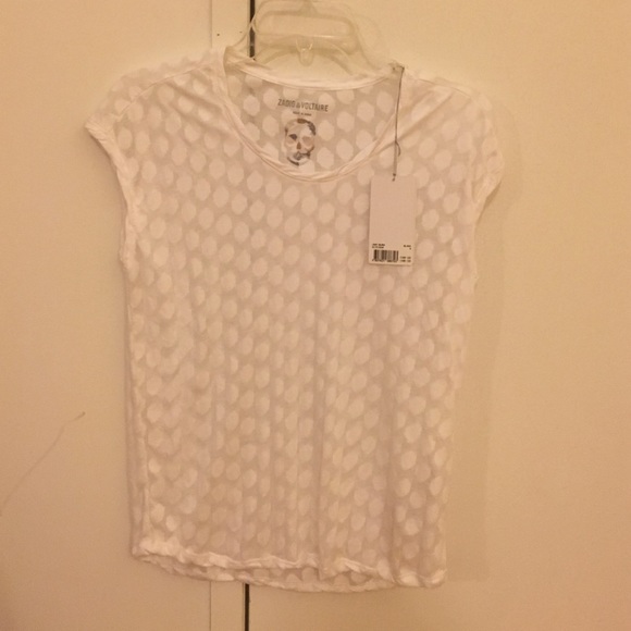 Zadig & Voltaire white tee size small nwt