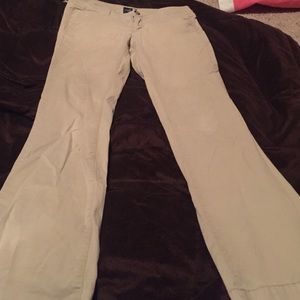 khaki kick boot style american eagle pants!