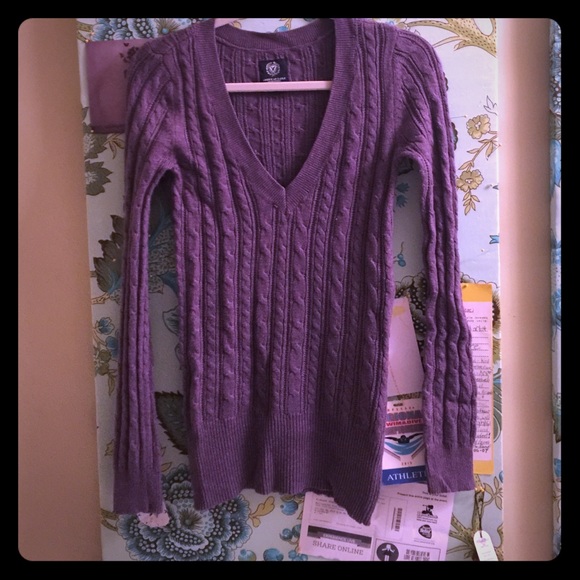 Purple Knit Fitted Sweater