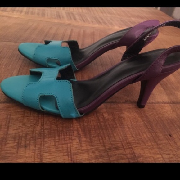 Hermes two color shoes