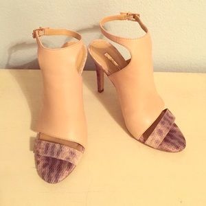 BCBGeneration Snake Print & Beige Heels