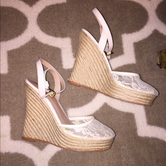 Victoria Secret Lace Wedge Espadrilles