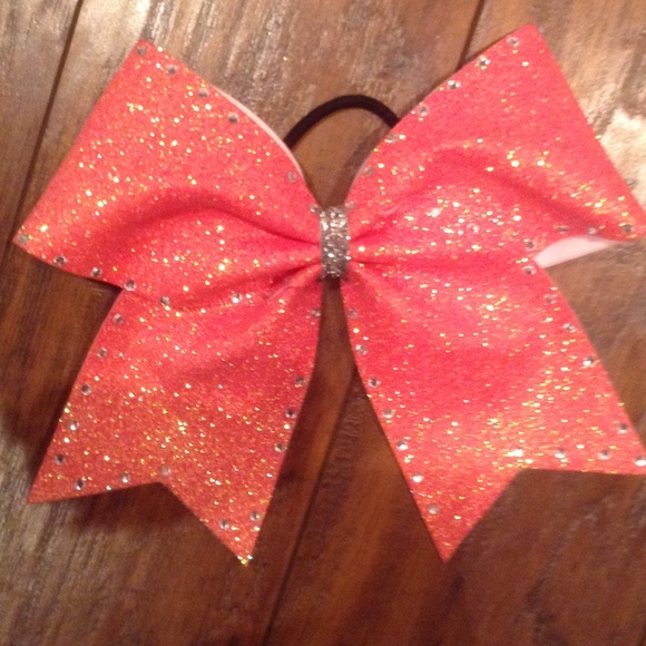 pink coral cheer bow!