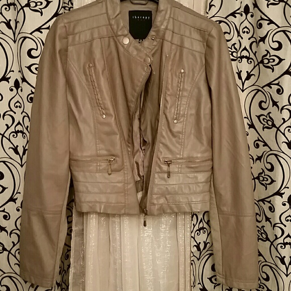 Tan Faux Leather Jacket
