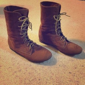 Brown flat boots