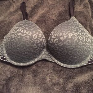 PINK LEOPARD LACE PUSH UP BRA
