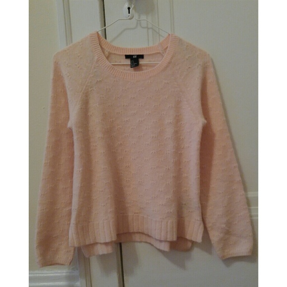 [SOLD] H&M Baby Pink Angora Blend Sweater - Picture 1 of 4
