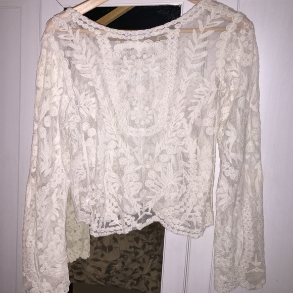 See Through Floral Blouse