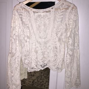 See Through Floral Blouse