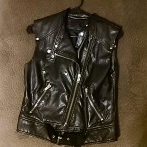 H&M Faux Leather Moto Vest