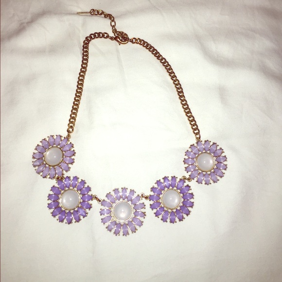 Purple Flower Statement Necklace