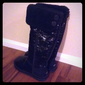 UGG Australia 3173 black sequin knee high boots