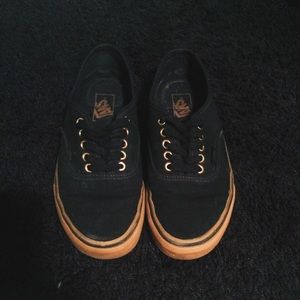 Authentic Vans Shoes Black with Rubber Sole