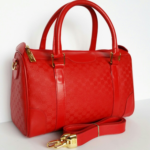 Vintage gucci red mini monogram doctor bag