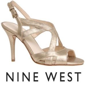 Nine West "Addie" Champagne Strappy Sandals