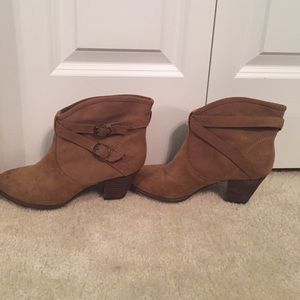 Brown Suede Ankle Booties