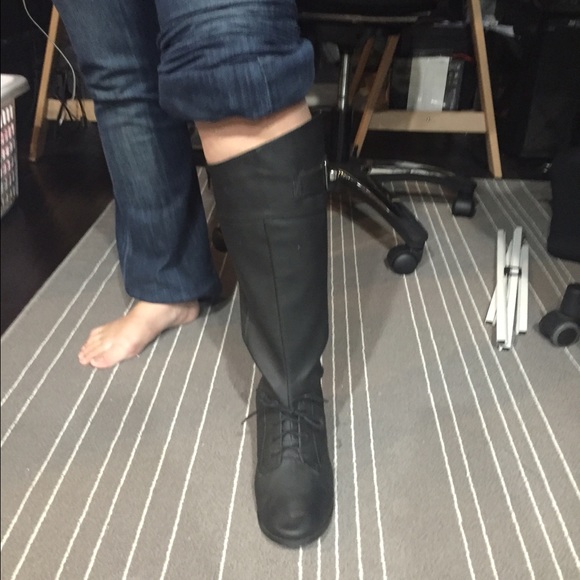 Asos black laceup riding boots uk 7 us 9 addtl pic - Picture 2 of 3