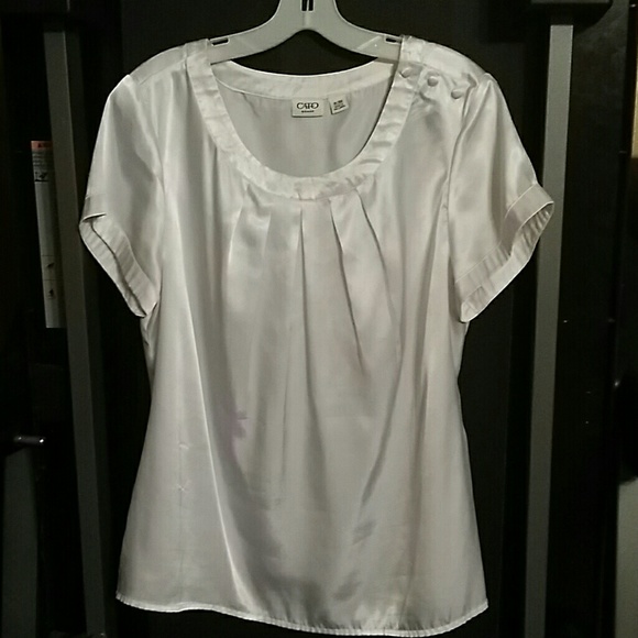 Satin white dress blouse