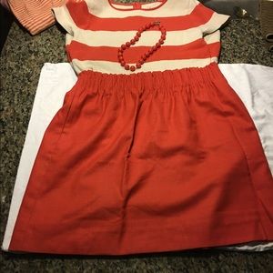 JCrew coral lined linen skirt.