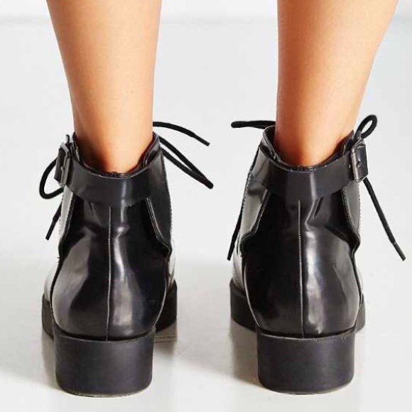 Urban Outfitters Buckle Lace Up Low Cut Boots - Picture 2 of 5