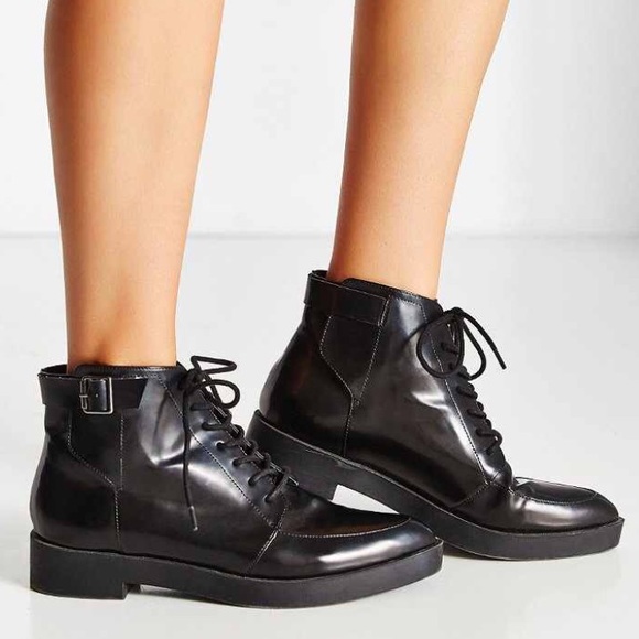 Urban Outfitters Buckle Lace Up Low Cut Boots - Picture 3 of 5
