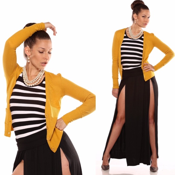 Sweaters - NWT RETAIL Mustard Yellow cardigan button up