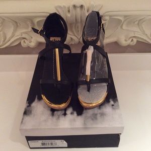 Dolce Vita black and Gold strappy sandals