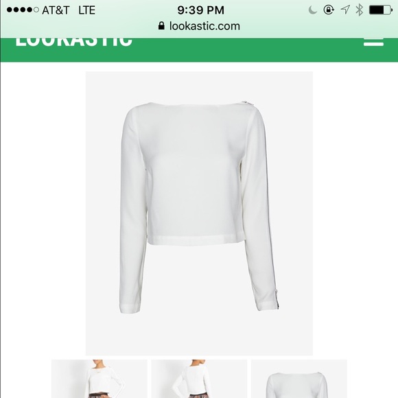 A.L.C zip up crop top blouse size 0