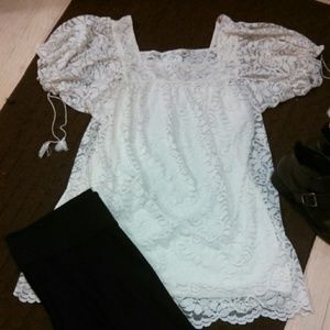 Ann Taylor Loft Ivory lace top