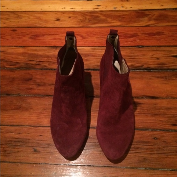 Wine colored Suede Sole Society ankle booties