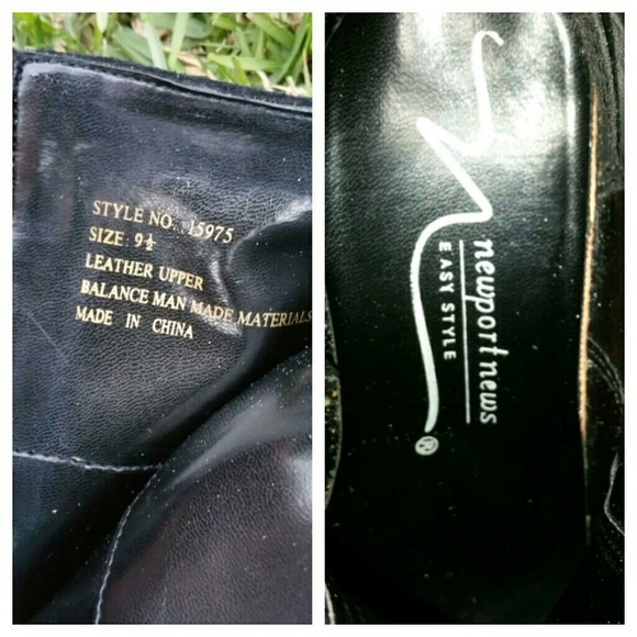 Newport News Black Suede Leather Knee Boots 9.5 - Picture 4 of 4